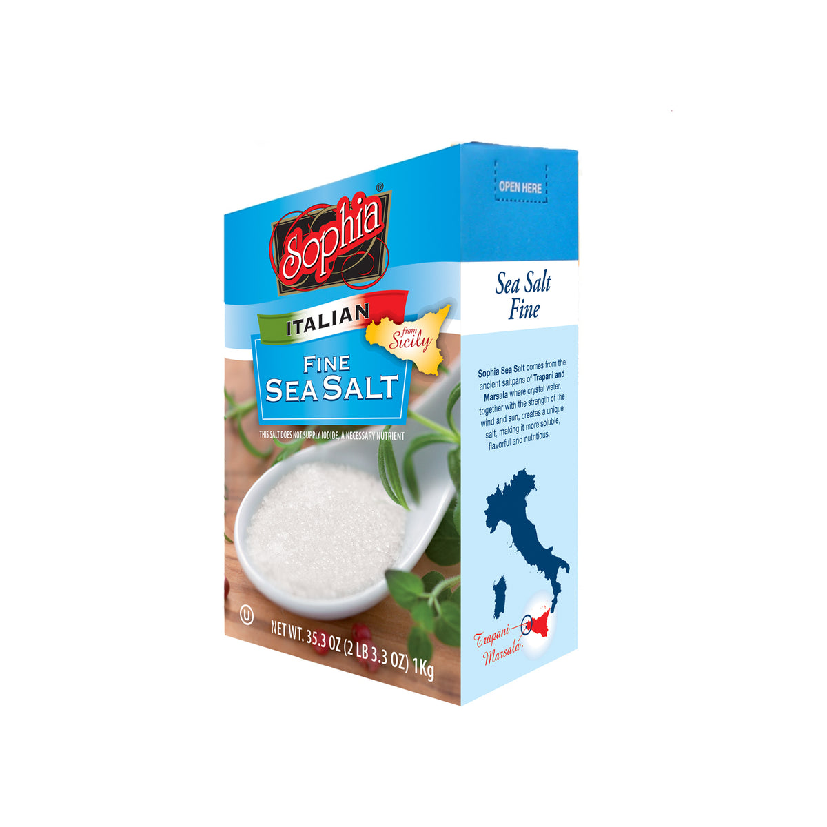 Sophia Salt-Sea Salt Box - Fine 35.3oz-6 pack