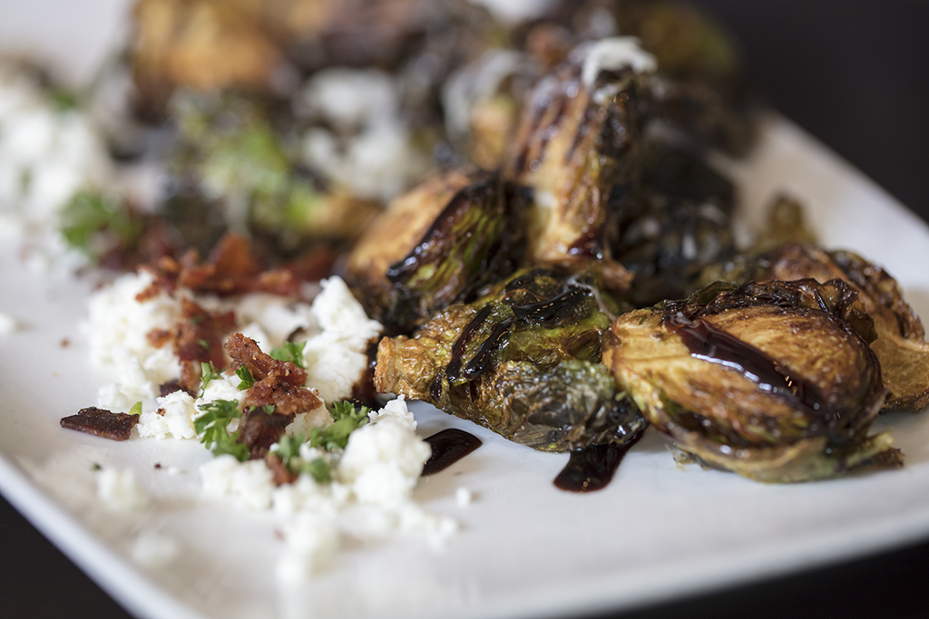 Brussels Sprouts with Feta & Honey Balsamic Vinaigrette